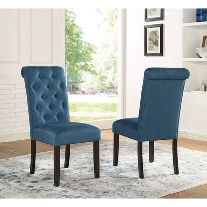 Contemporary Wood Fabric Dining Set Upholstered