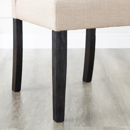 Contemporary Wood Fabric Dining Set Upholstered