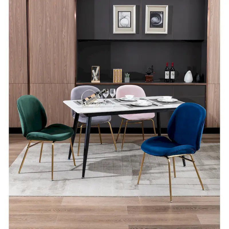 34.06 Inch Mid-Century Modern Metal Velvet Chair