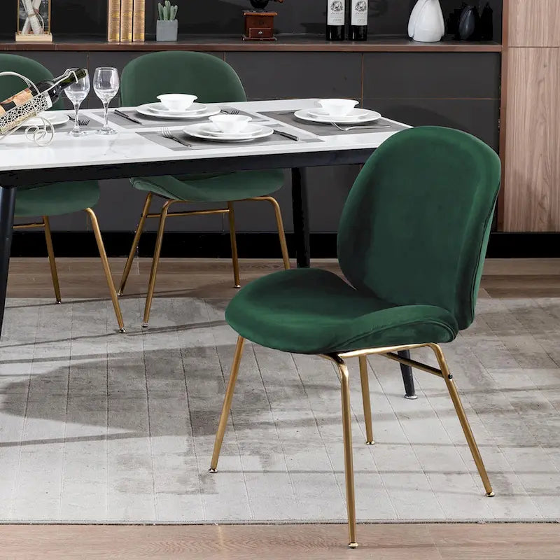 34.06 Inch Mid-Century Modern Metal Velvet Chair