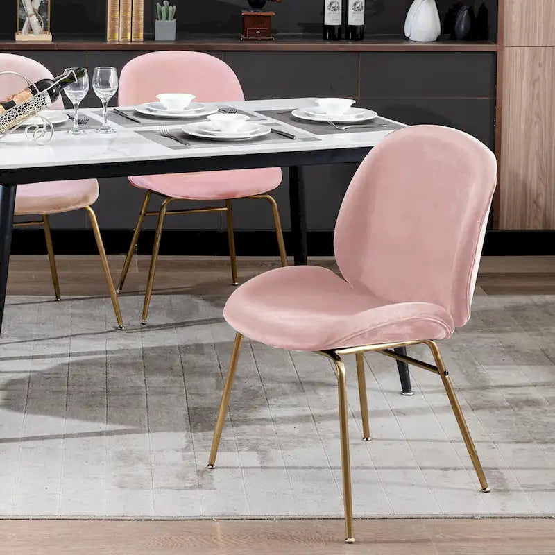 34.06 Inch Mid-Century Modern Metal Velvet Chair