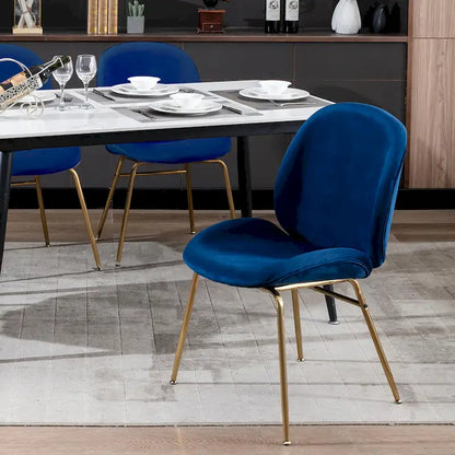 34.06 Inch Mid-Century Modern Metal Velvet Chair