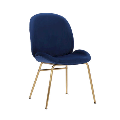 34.06 Inch Mid-Century Modern Metal Velvet Chair