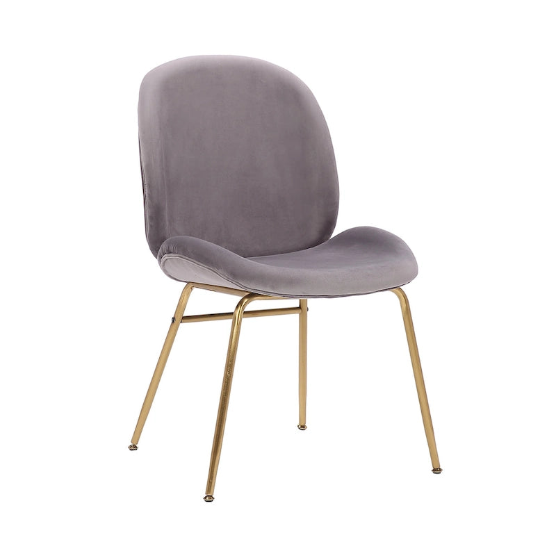 34.06 Inch Mid-Century Modern Metal Velvet Chair