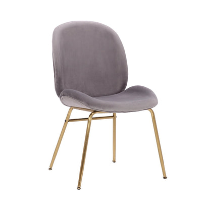34.06 Inch Mid-Century Modern Metal Velvet Chair