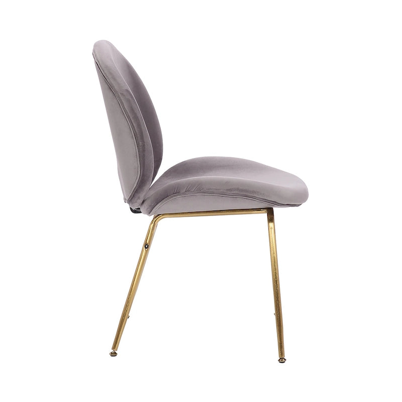 34.06 Inch Mid-Century Modern Metal Velvet Chair
