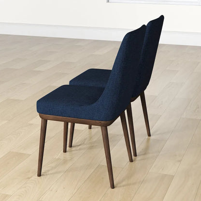 Mid-Century Modern Wood Fabric Chair Upholstered