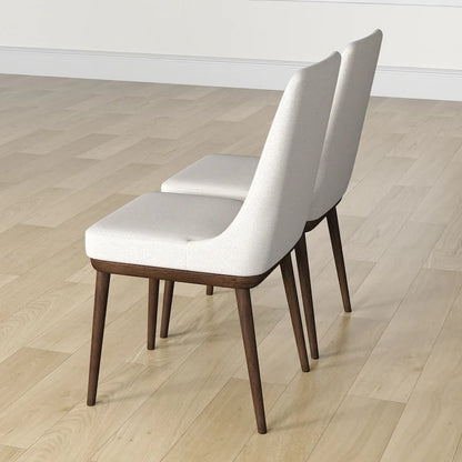 Mid-Century Modern Wood Fabric Chair Upholstered