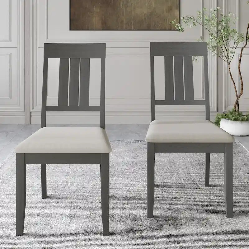 Mid-Century Modern Solid Wood Fabric Chair Upholstered