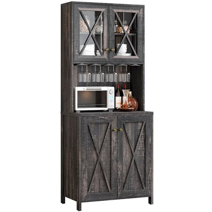 Farmhouse Wood Metal Cabinet Adjustable