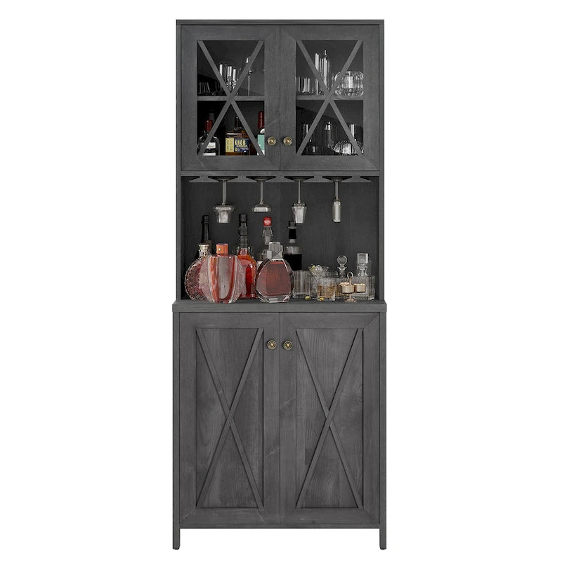 Farmhouse Wood Metal Cabinet Adjustable