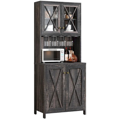 Farmhouse Wood Metal Cabinet Adjustable