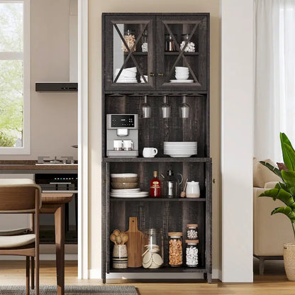 Farmhouse Wood Metal Cabinet Adjustable