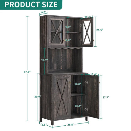 Farmhouse Wood Metal Cabinet Adjustable