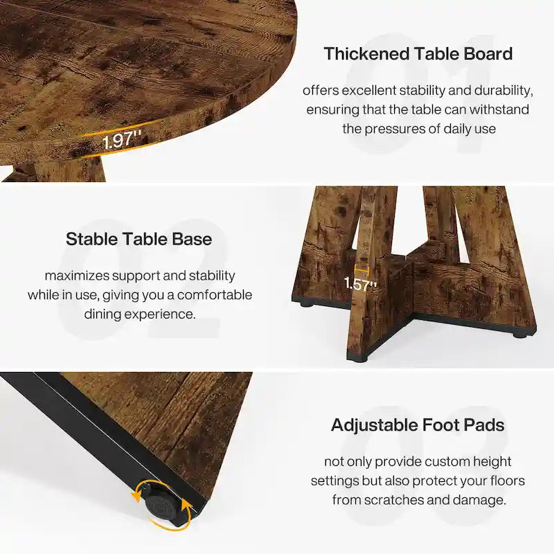 47 Inch Modern Engineered Wood Table
