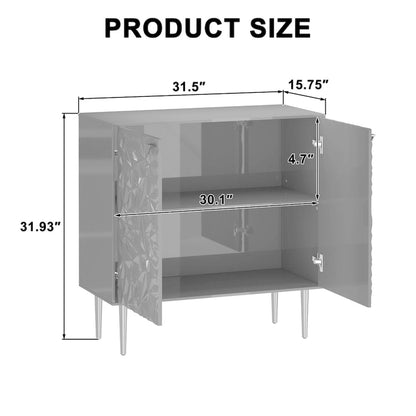 15.74 Inch Modern Metal Engineered Wood Cabinet Adjustable