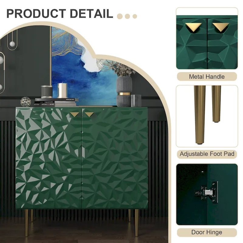 15.74 Inch Modern Metal Engineered Wood Cabinet Adjustable