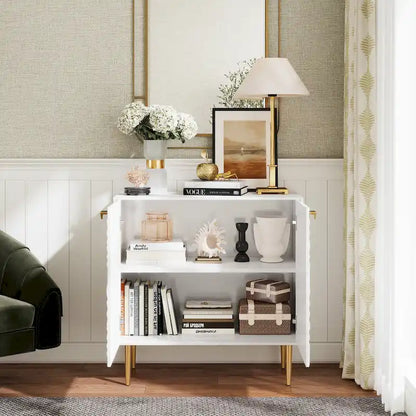 15.74 Inch Modern Metal Engineered Wood Cabinet Adjustable