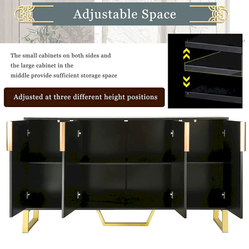 Modern Metal Marble Table Adjustable