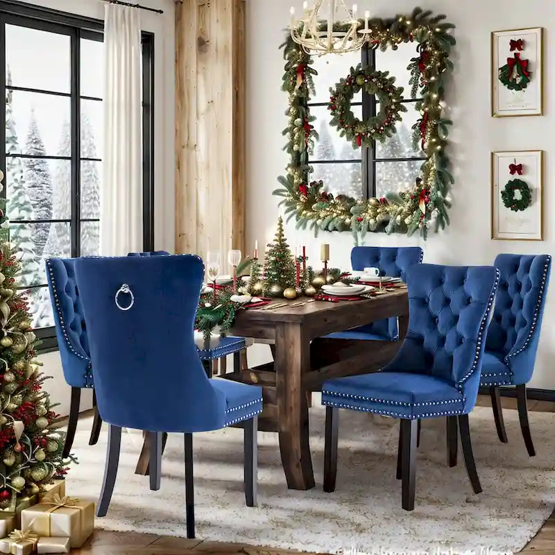 Solid Wood Velvet Chair Adjustable