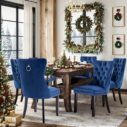 Solid Wood Velvet Chair Adjustable