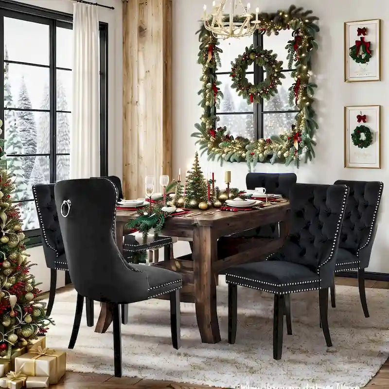 Solid Wood Velvet Chair Adjustable