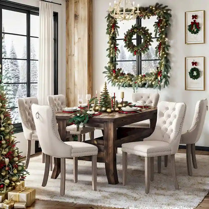 Solid Wood Velvet Chair Adjustable