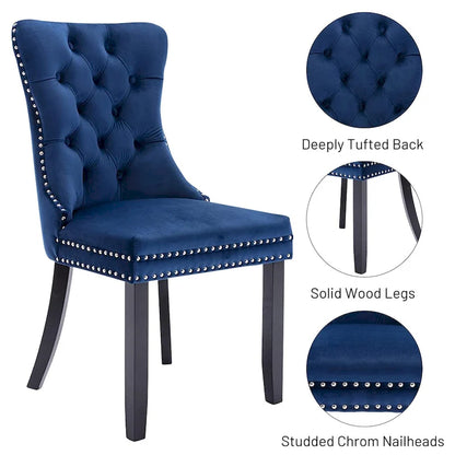 Solid Wood Velvet Chair Adjustable