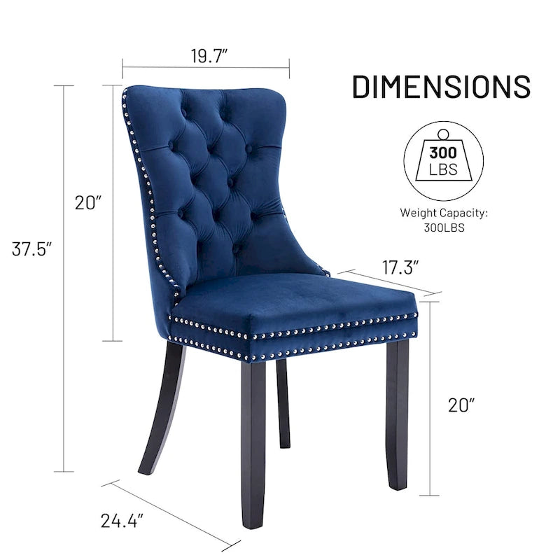 Solid Wood Velvet Chair Adjustable