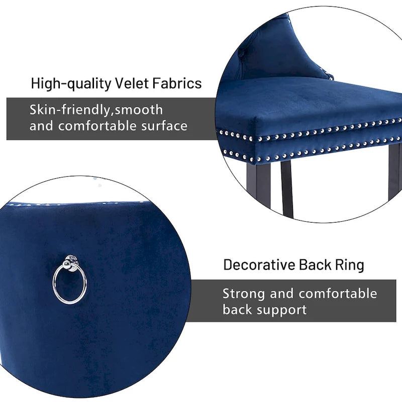 Solid Wood Velvet Chair Adjustable