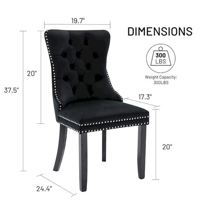 Solid Wood Velvet Chair Adjustable