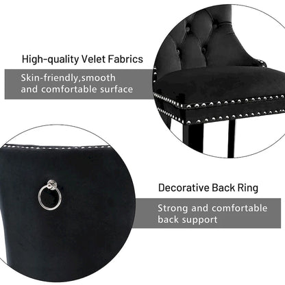 Solid Wood Velvet Chair Adjustable