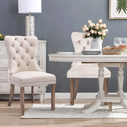 Solid Wood Velvet Chair Adjustable