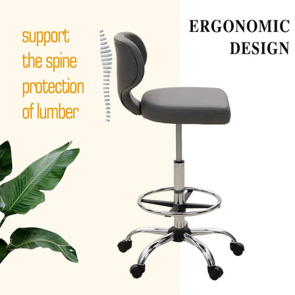 Contemporary Metal Leather Table Adjustable