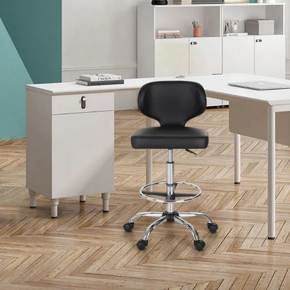 Contemporary Metal Leather Table Adjustable