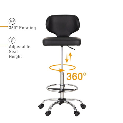 Contemporary Metal Leather Table Adjustable