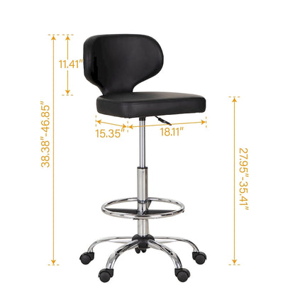 Contemporary Metal Leather Table Adjustable