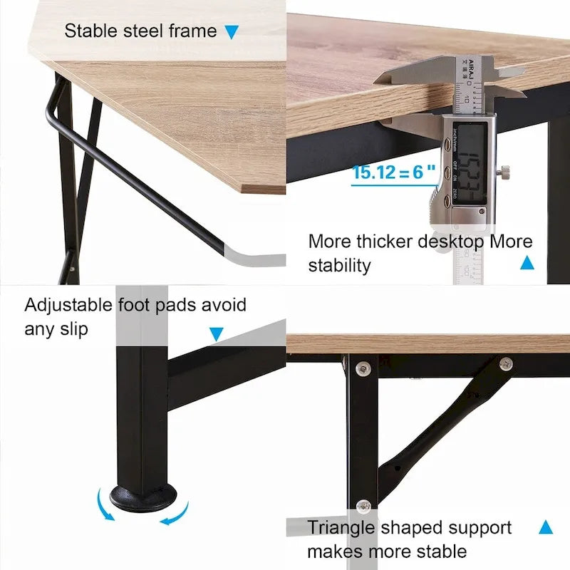 Wood Metal Table Adjustable