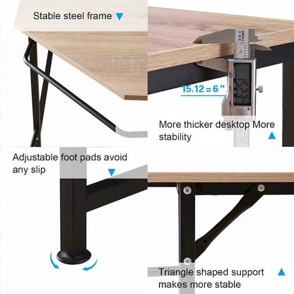 Wood Metal Table Adjustable