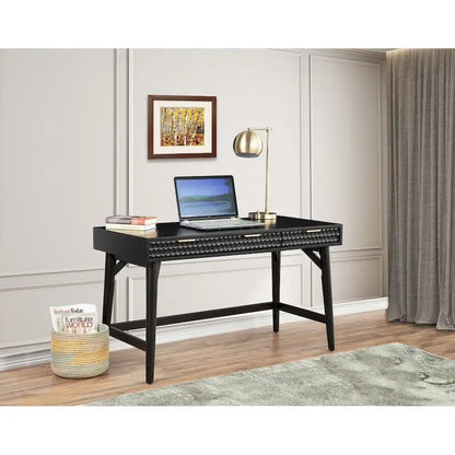 52 Inch Transitional Wood Metal Table LED