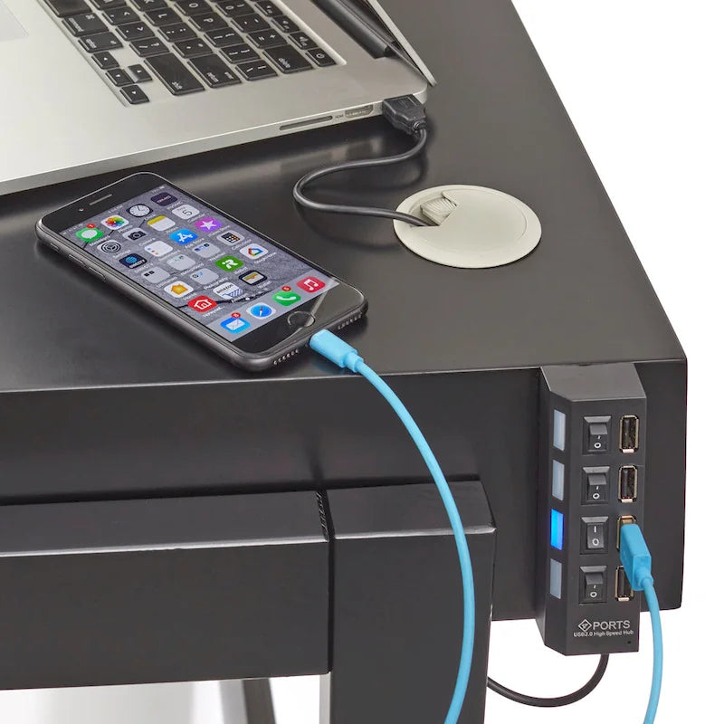 Simple Living Modernist Rectangular Tech Integrated Desk