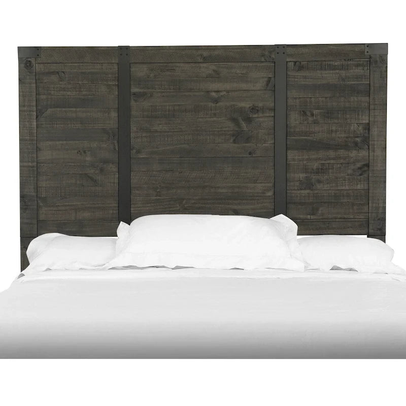 Abington Panel Bed King Headboard in Weathered Charcoal