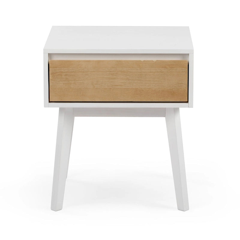 Plank and Beam Scandinavian Nightstand with 1 Drawer