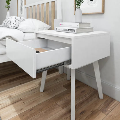 Plank and Beam Scandinavian Nightstand with 1 Drawer
