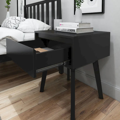 Plank and Beam Scandinavian Nightstand with 1 Drawer