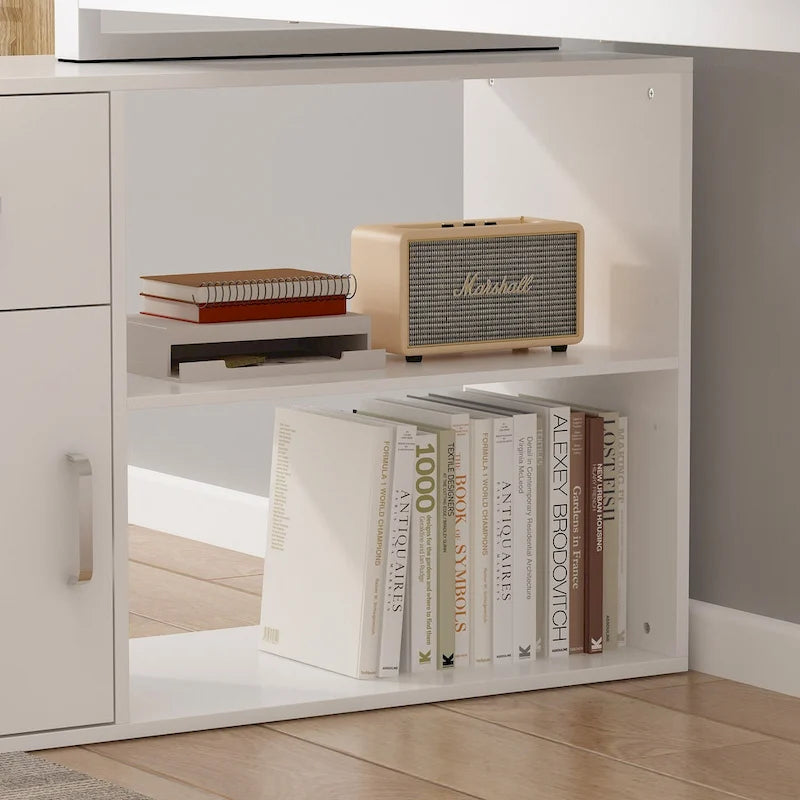 Wood Metal Table with Storage