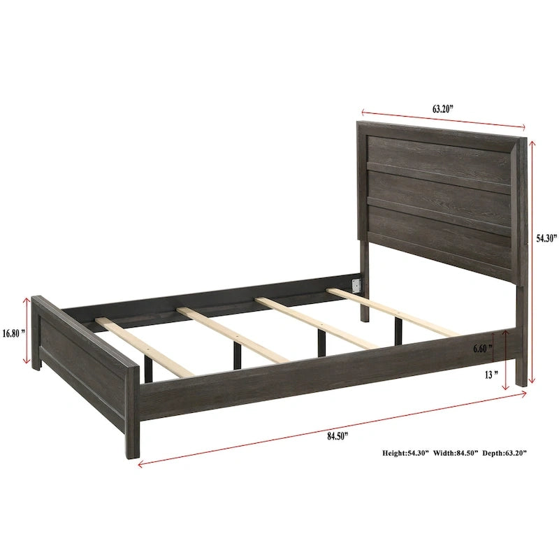 Essa 6 Piece Brown Classic Panel Bedroom Set