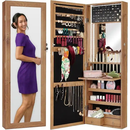 LED Mirror Jewelry Cabinet - 4.5D x 14.5W x 42.5H