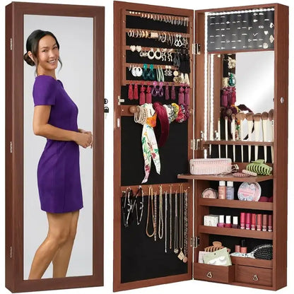 LED Mirror Jewelry Cabinet - 4.5D x 14.5W x 42.5H