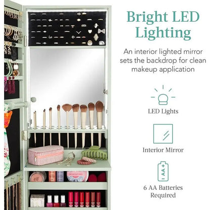 LED Mirror Jewelry Cabinet - 4.5D x 14.5W x 42.5H